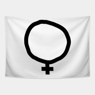 Minimal Female Gender Symbol Tapestry