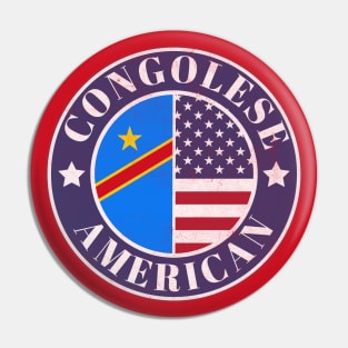 Proud Congolese-American Badge - Democratic Republic of the Congo Flag Pin