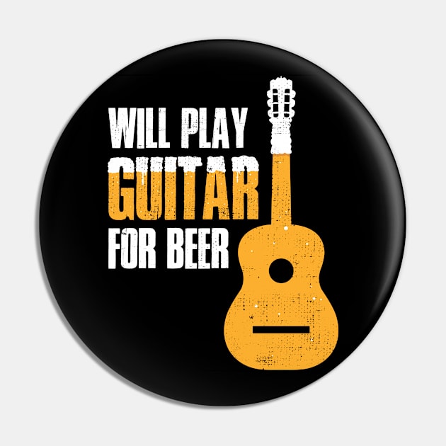 Funny Guitarist Funny Guitarist Gift Pin by CatRobot