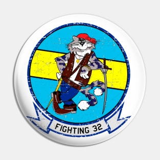 F-14 Tomcat - Fighting 32 - Grunge Style Pin