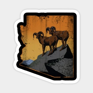 Arizona State Map Longhorns Rams Vintage Fade Magnet