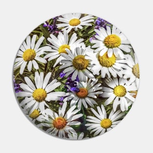 Daisies and Delphinium Pin