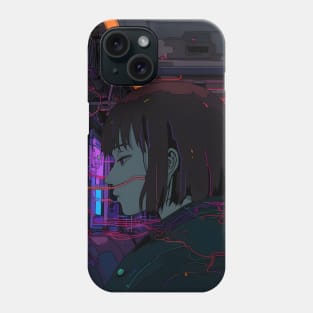 Enter the Digital Realm: Cyberpunk Aesthetics, Mind-Bending Anime, and Futuristic Manga Art Phone Case