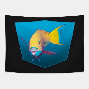 Colorful parrotfish | Blue background | Tapestry