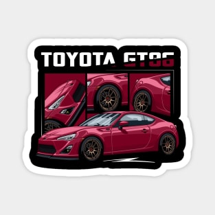 Toyota GT86, JDM Car Wine Red Magnet