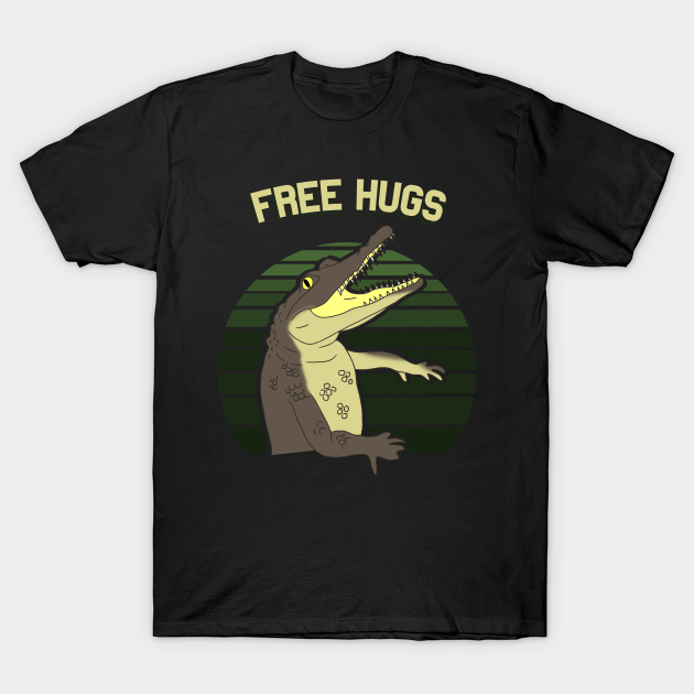 Discover free hugs, funny crocodile drawing - Crocodile - T-Shirt