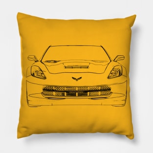 Chevrolet Corvette Z06 2015 Sketch Pillow