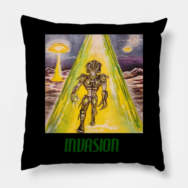 Alien invasion Pillow by JTURK 