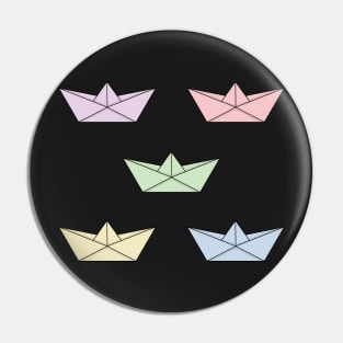 Pastel paper boats set Pin