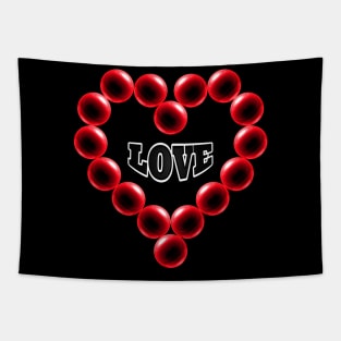 Love Heart in Red Color Tapestry