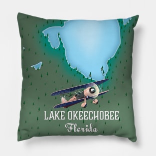 Lake Okeechobee Florida map Pillow