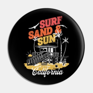 Surf, Sand and Sun California Beach Pin