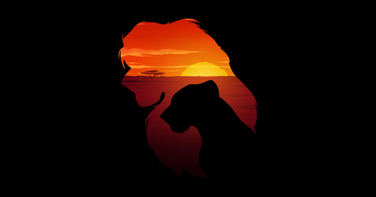 Simba & Nala SUNRISE - Silhouette - Posters and Art Prints | TeePublic