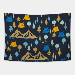 Night in Summer Camping Tapestry