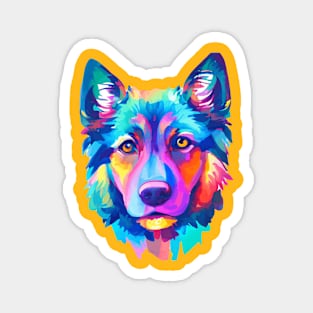 Colorful Dog Painting Magnet