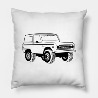 1966-1977 Ford Bronco Black Print Pillow