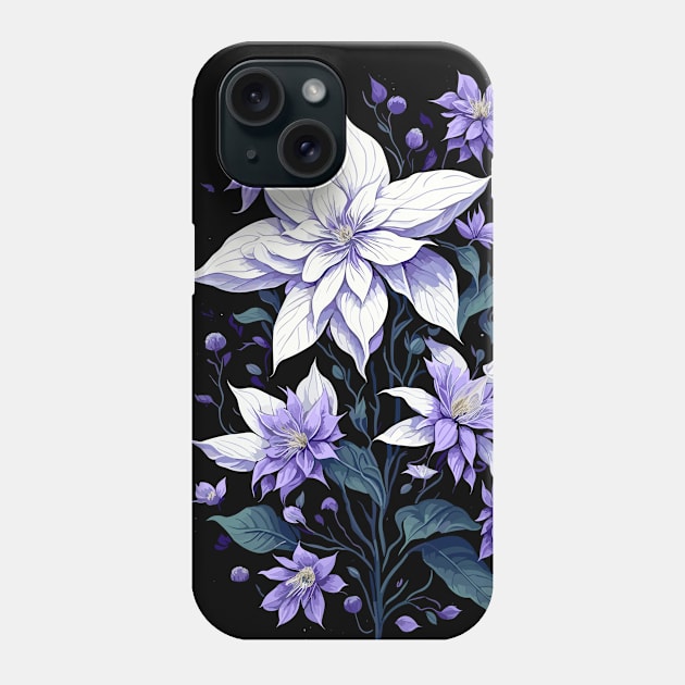 Purple Clematis Flowers Phone Case by craftydesigns