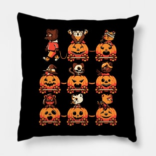 9 Lives Cat Halloween by Tobe Fonseca Pillow