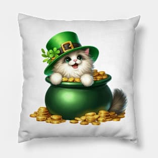 St Patricks Day Ragdoll Cat Pillow