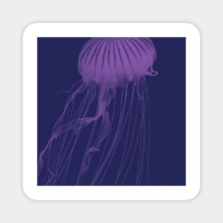 Purple Glowing Jelly Fish Magnet