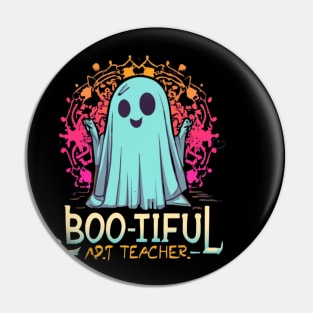 Art teacher funny cute Halloween victor design Pin