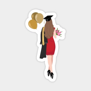 Girl Graduation Congrats Design Magnet