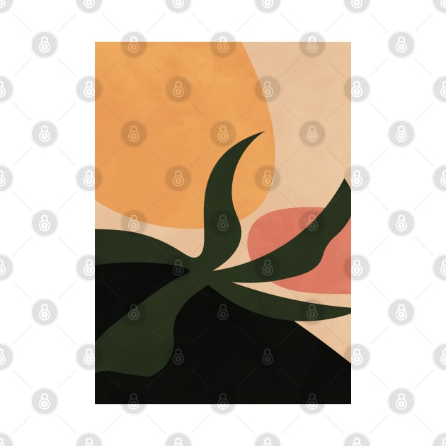 Abstract Shapes, Boho Modern Plant, Earth Tones by Colorable