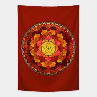 Star Mandala Flame Tapestry