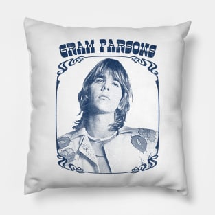 Gram Parsons // Retro Faded-Style Fan Art Design Pillow