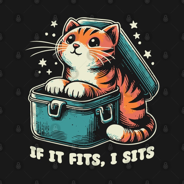 If It Fits I Sits // Cute Funny Cat by Trendsdk