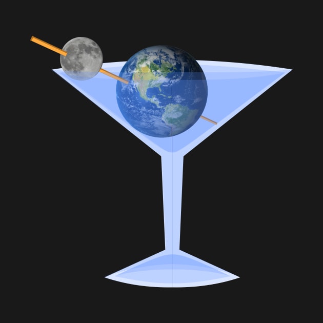 Cosmos-politan Earth Moon Olives Martini Glass by IORS