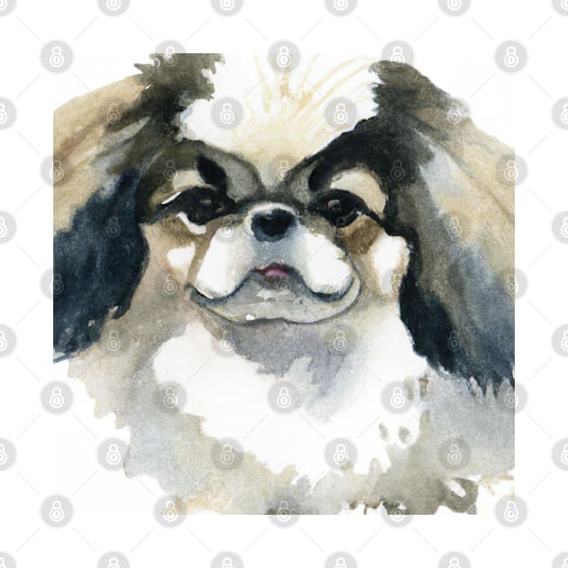 Japanese Chin Watercolor - Dog Lover Gifts by Edd Paint Something