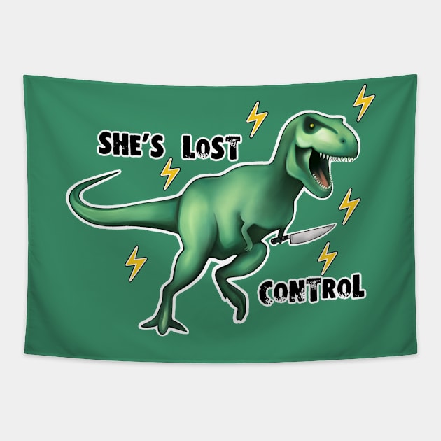 Dinosaur with knife Tapestry by Meakm