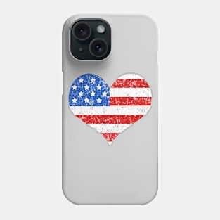 American Flag Heart Distressed Phone Case