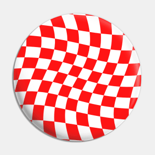 Twisted Checkered Square Pattern - Red Tones Pin