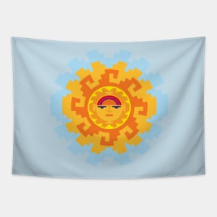 Inca Ethnic Sun Symbol Tapestry