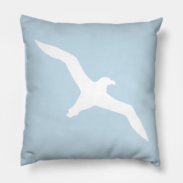 The Albatross That Observes The Ocean Seabird Silhouette Pillow by taiche