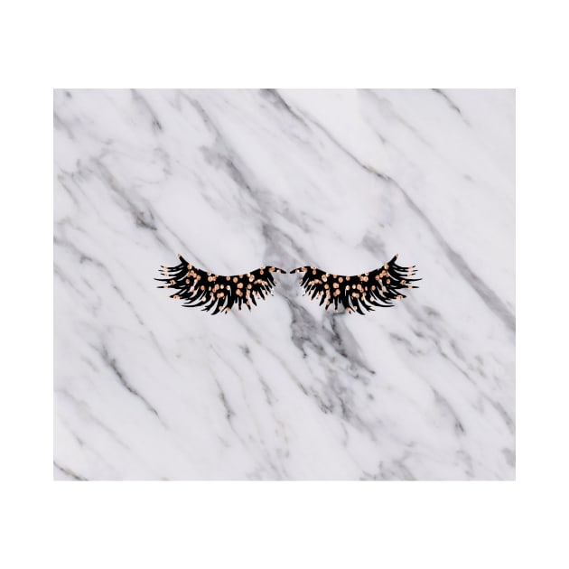 Grey marble rose gold lashes by marbleco