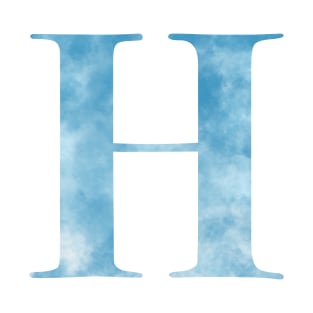 Clouds Blue Sky Initial Letter H T-Shirt