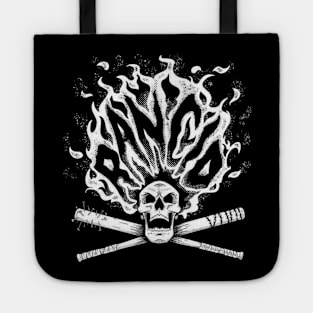 Skull Head Fire Of Rock Punk White Tote