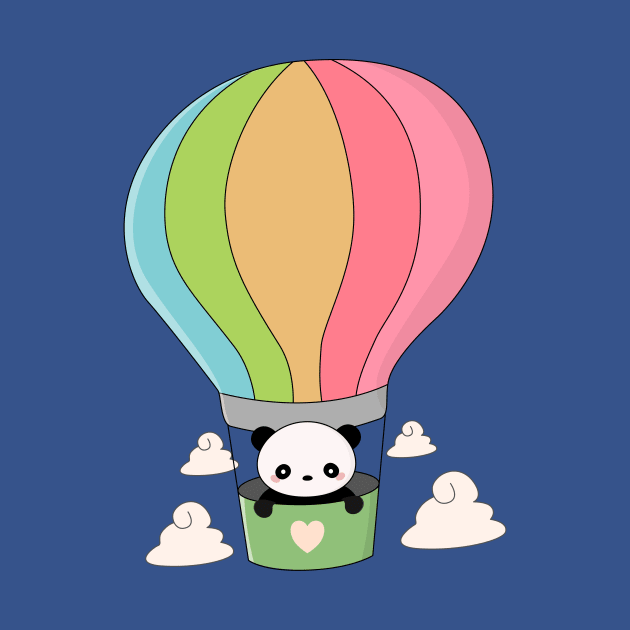 Kawaii Hot Air Ballon Panda T-Shirt by happinessinatee