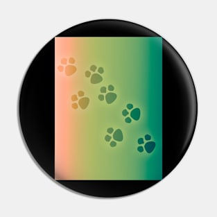 Paw Prints : Green Pin