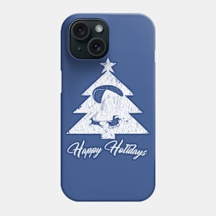 Happy Holidays - Paragliding Santa - Christmas Tree Phone Case