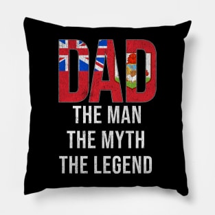 Bermudian Dad The Man The Myth The Legend - Gift for Bermudian Dad With Roots From Bermudian Pillow