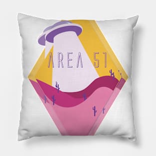 Triple DIamond-View Area 51 Desert in Pink Pillow