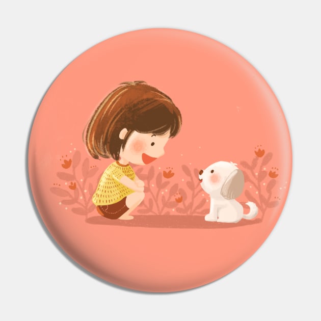 Talk to Dog Pin by RorochanArt