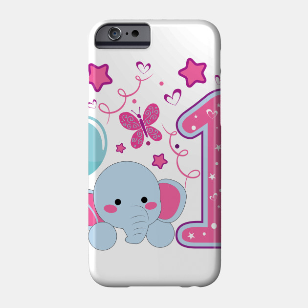 First Birthday Girls Elephant 1st 1 Girl Daughter Niece Cute Sweet One Year Old Mug Sticker Pillow Gifts Ideas 1st Birthday Girls Phone Case Teepublic