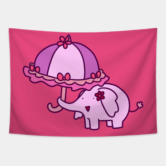 Girly Umbrella Elephant Tapestry by saradaboru