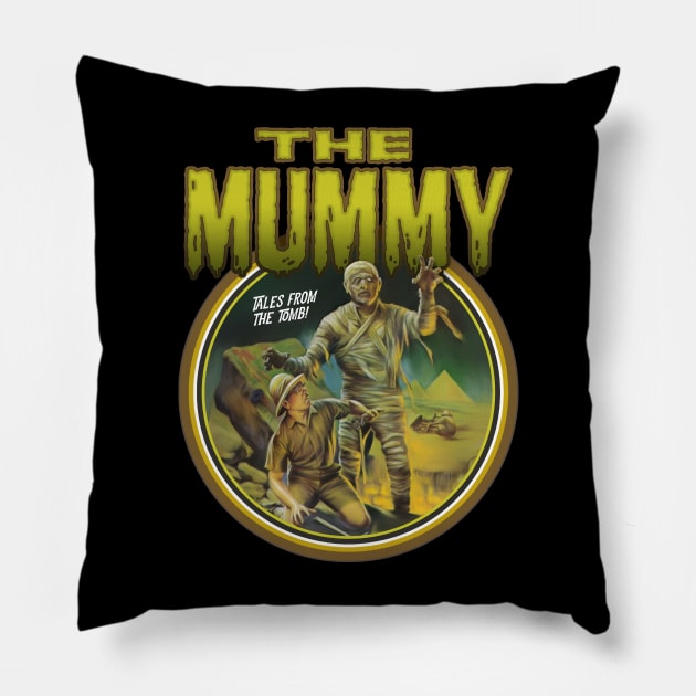 50s horror classic Pillow by Trazzo