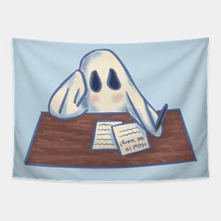 Ghostie Studying For Finals Tapestry